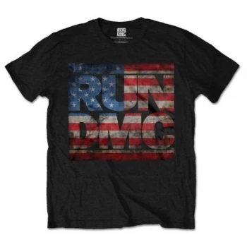 Image of Run DMC - Americana Logo Unisex XX-Large T-Shirt - Black