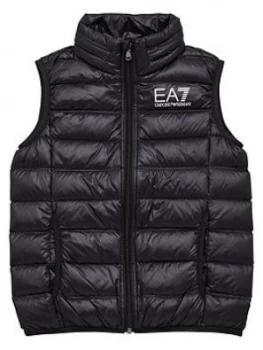 Image of Emporio Armani EA7 Core ID Logo Down Padded Gilet Black Size 8 Years Unisex
