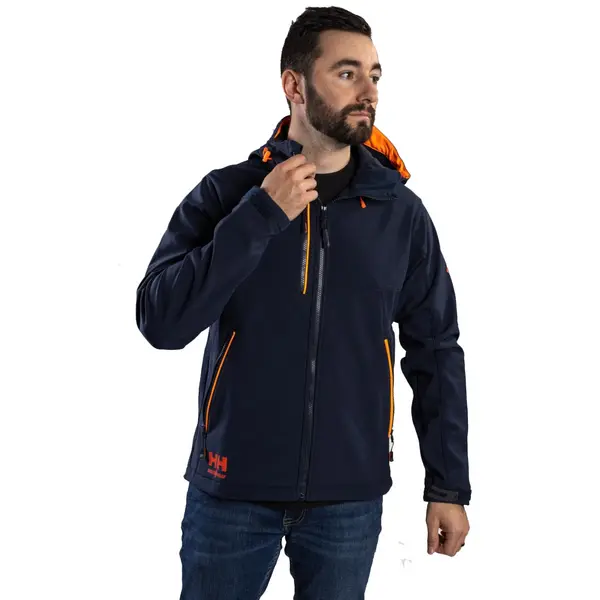 Image of Helly Hansen Mens Chelsea Evolution Hooded Softshell Jacket XL - Chest 45.5' NAVY HH008-NAVY-XL