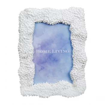 Image of 4" x 6" - HESTIA White Resin Coral Photo Frame