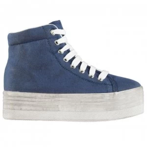 Image of Jeffrey Campbell Play Canvas Washed Hi Tops - Blue/White