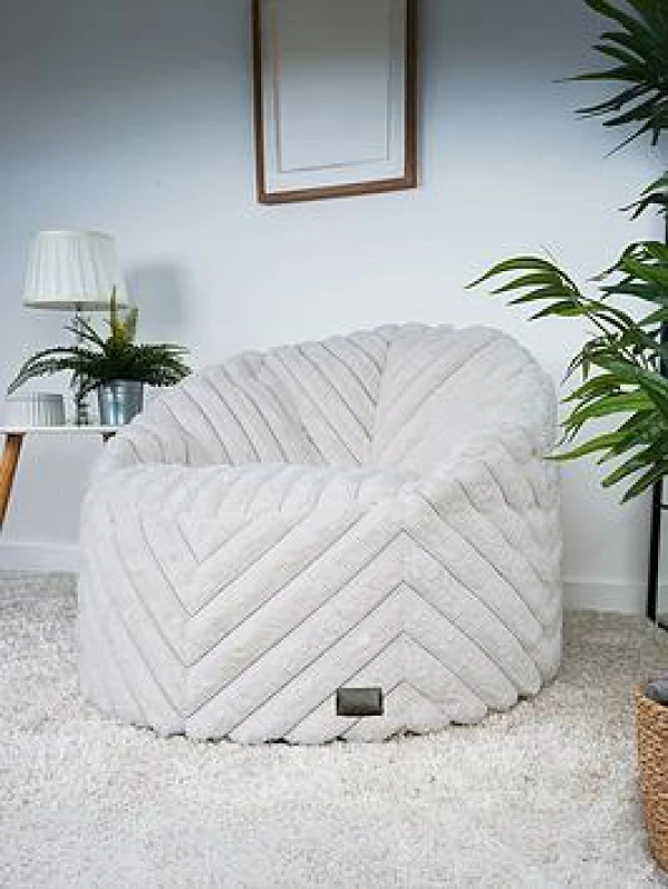 Image of Rucomfy Faux Fur Bean Bag - Linen