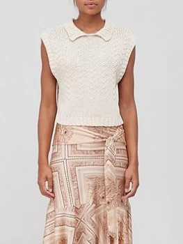 Image of Free People Winding Road Knitted Vest - Natural