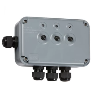 Image of KnightsBridge IP66 Weatherproof Outdoor Push Switch Box with Neon - 3 Gang
