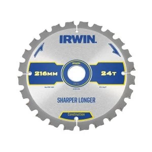 Image of IRWIN Construction Mitre Circular Saw Blade 260 x 30mm x 48T ATB/Neg
