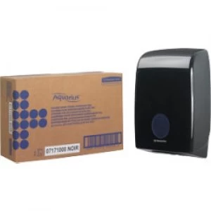 Image of AQUARIUS Hand Towel Dispenser Interleaved Plastic Black 13.6 x 26.5 x 39.9 cm