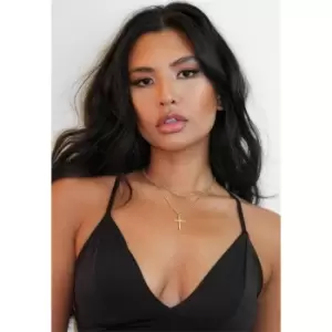 Image of Missguided Cross Pendant - Gold