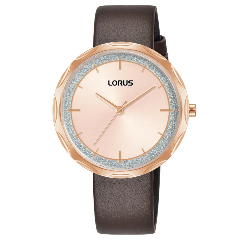 Image of Lorus RG246WX9 Glitter Quartz (36mm) Rose-Gold Sunray Dial Watch