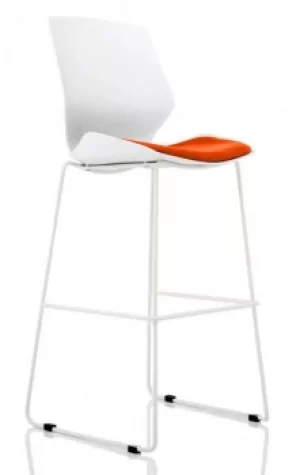 Image of Florence White Frame High Stool in Tabasco Red