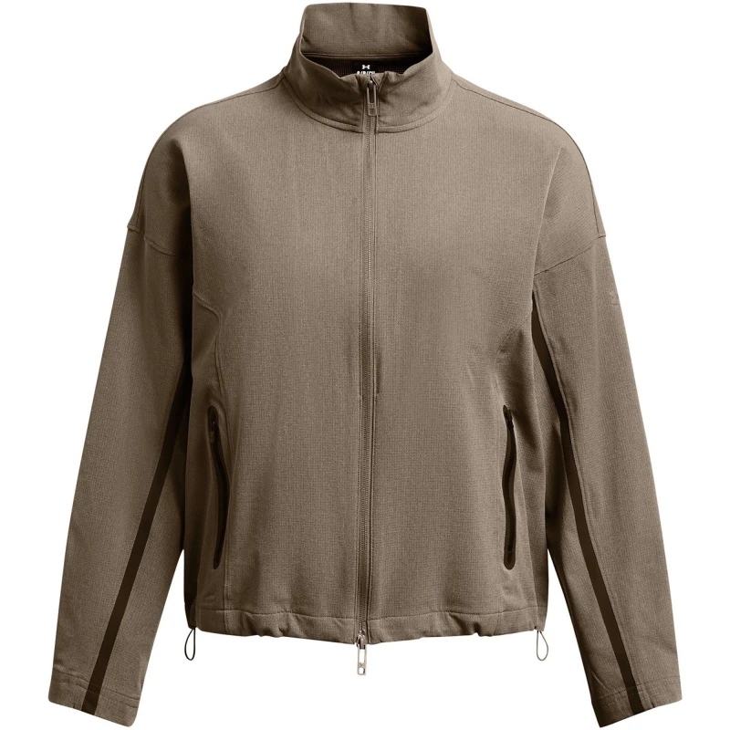 Image of Under Armour Womens Unstoppable Vented Tracksuit Top Brown female 8 (XS)