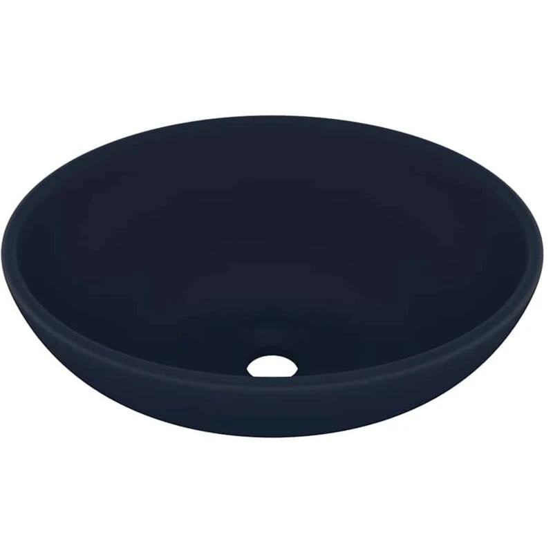 Image of VIDAXL Luxury Basin Oval-shaped Matt Dark Blue 40x33cm Ceramic Vidaxl 8720286036297