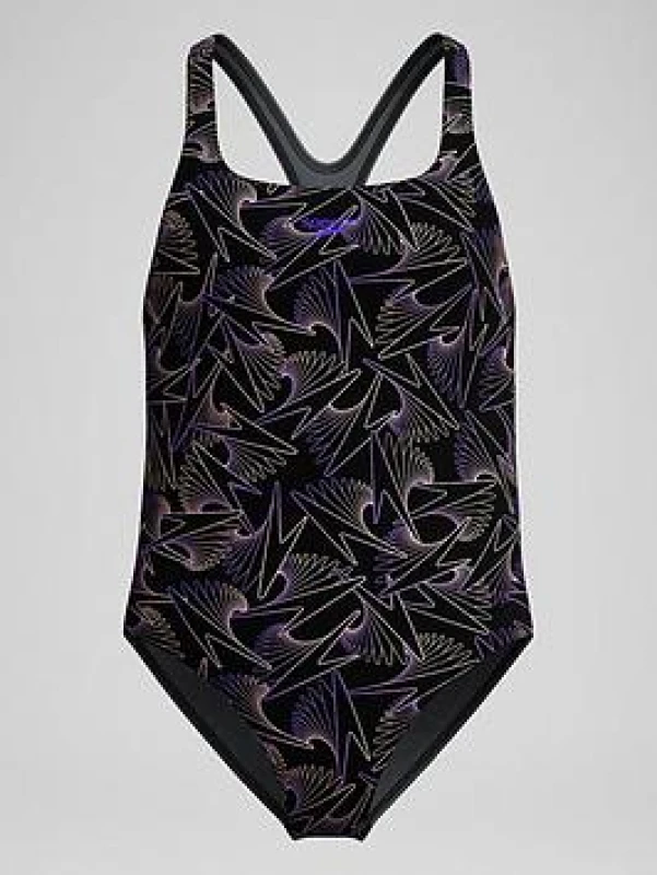 Image of Speedo Girl's Hyperboom Allover Medalist Swimsuit Quick Drying Fitness Chlorine Resistant Swimsuit (Pack of 1) 5-6 Years Bright Peach