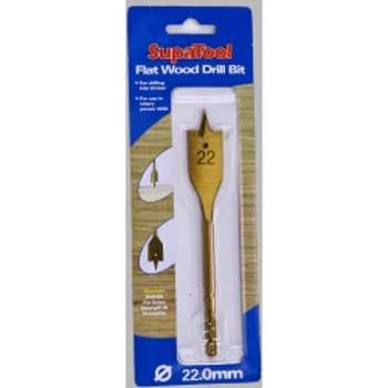Image of SupaTool Titanium Coated Flat Wood Drill Bits 22mm