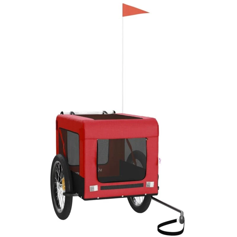 Image of VIDAXL Pet Bike Trailer Red and Black Oxford Fabric&Iron Vidaxl 8720845770075