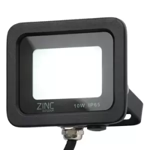Image of Zinc OTLEY LED Slimline Floodlight 10W Daylight 180° Black