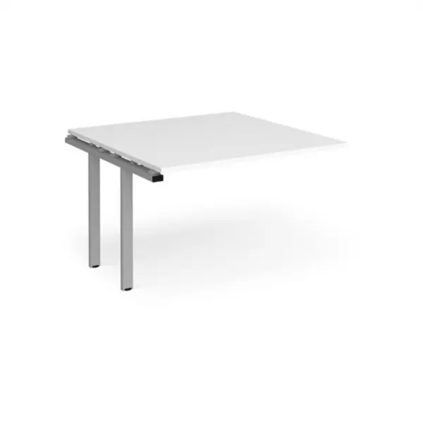 Image of Adapt Adapt boardroom table add on unit 1200mm x 1200mm - silver frame, white top White EBT1212-AB-S-WH