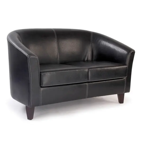 Image of Metro Leather Effect Two Seater Tub Sofa