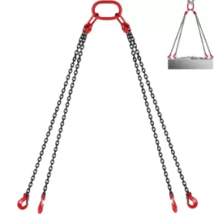 Image of VEVOR 10ft Lifting Chain Sling, 5/16" Hanging Lift Chain, 11000lbs Capacity G80 Alloy Steel Engine Chain Hoist Lifts Heavyy Duty 5 Ton with 4 Leg Grab