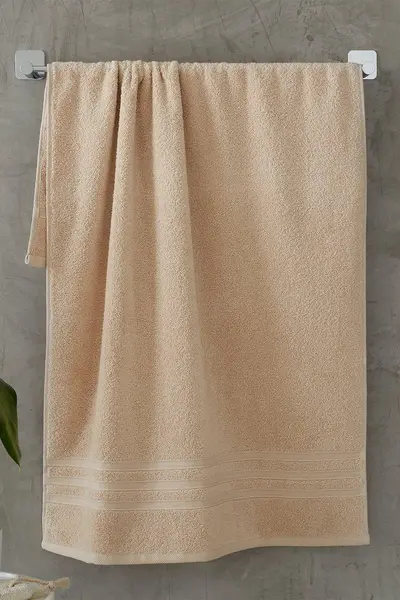 Image of Catherine Lansfield 'Zero Twist' Cotton Bath Sheet Pair Natural