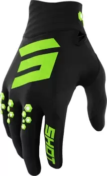 Image of Shot Contact Motocross Gloves, black-green, Size XL, black-green, Size XL