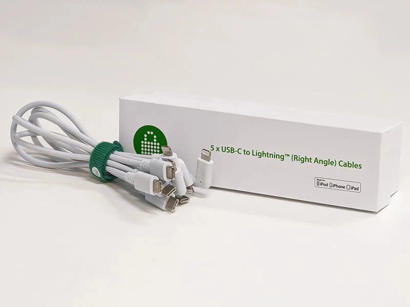 Image of 5PK USB-C USB-C Cable Right Angle 0.3M