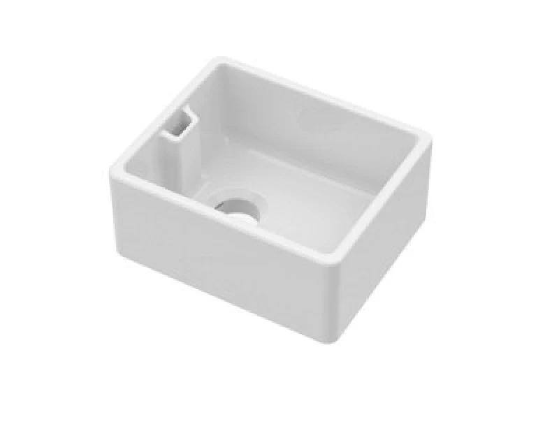 Image of Balterley Single Bowl Belfast Kitchen Sink with Overflow 460mm 205mm High Walls White