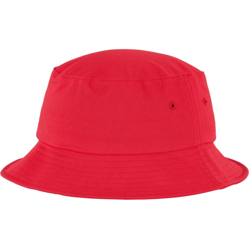 Image of Flexfit by Yupoong Mens Cotton Twill Bucket Hat in Red Red Male One Size