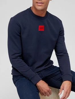 Image of Hugo Boss Duragol Red Patch Logo Sweatshirt Navy Size M Men