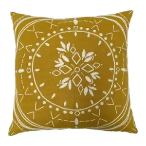 Image of Furn Mandala Cushion Cover (One Size) (Ochre Yellow)