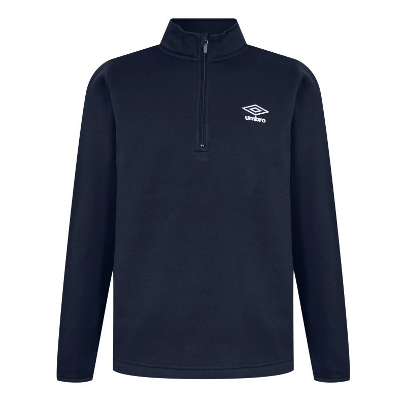 Image of Umbro Half Zip Top Adults Full Zip Fleece Tops Small Blue 57381518350