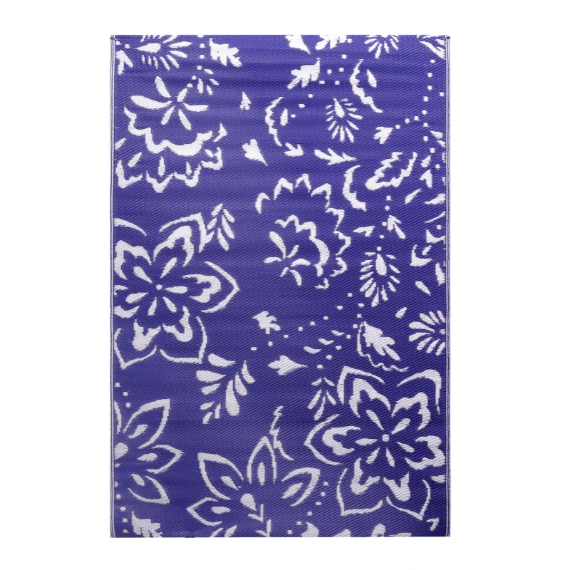 Image of Streetwize Hampton Floral Outdoor Rug - 120cm x 180cm (Medium - Blue Blue M