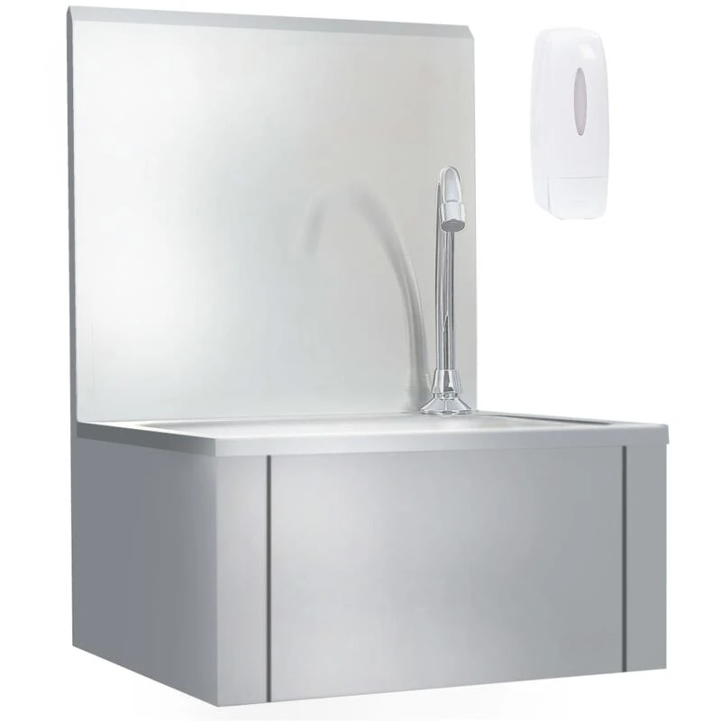 Image of VIDAXL Vidaxl - Hand Wash Sink with Faucet and Soap Dispenser Stainless Steel 51114