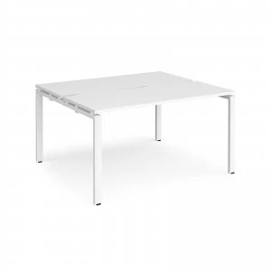 Image of Adapt II Sliding top Back to Back Desk s 1400mm x 1200mm - White Frame