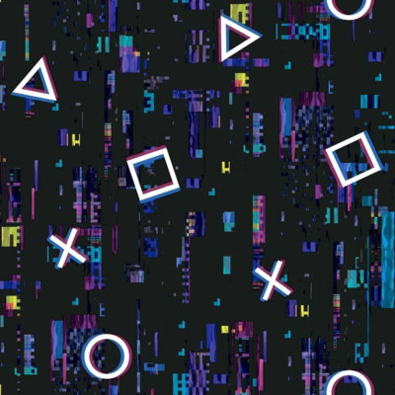 Image of Debona Video Game Glitch Multicoloured Pink Purple Black Blue Wallpaper Black