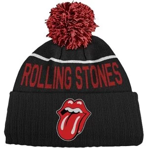 Image of The Rolling Stones - Classic Tongue Unisex Bobble Beanie Hat - Black