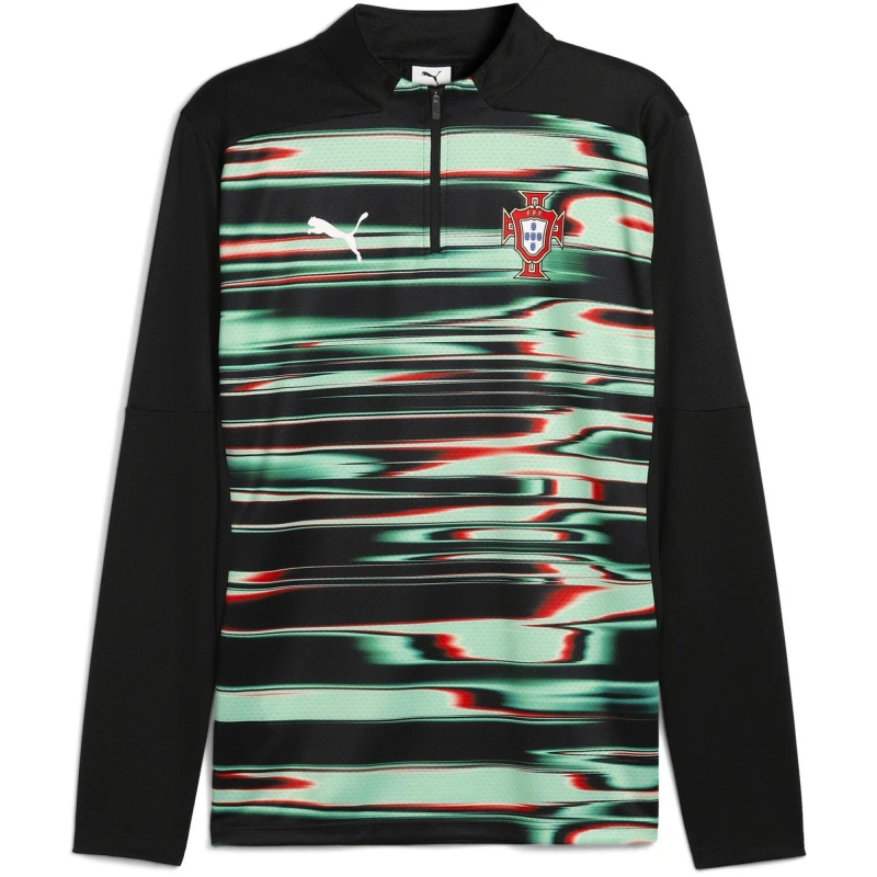 Image of Puma Portugal Pre Match Drill Top 2025 Adults Black/White male S