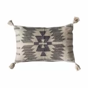 Image of Crossland Grove Rio Tassel Cushion Grey 600x100x400mm
