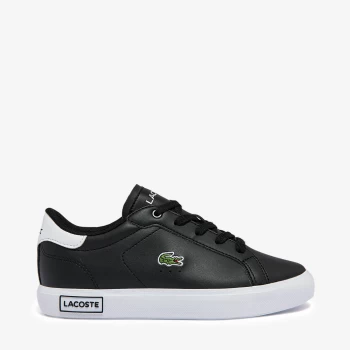 Image of Lacoste Kids Powercourt Trainers - Black - UK 1 Kids