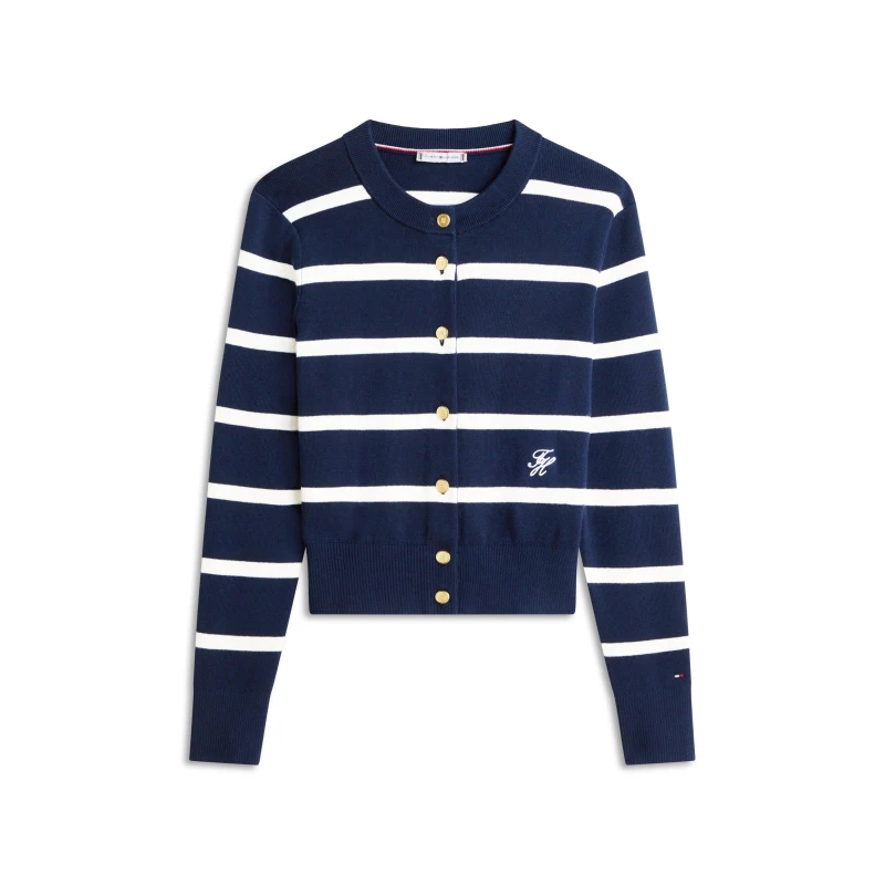 Image of Tommy Hilfiger Tommy C-Nk Cardi Ld63 Dk Night/Ivory female 8 (XS)