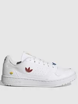 Image of adidas Originals Junior Ny 90, White/Red, Size 5.5