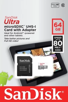 Image of SanDisk Ultra MicroSDXC Memory Card - 64GB