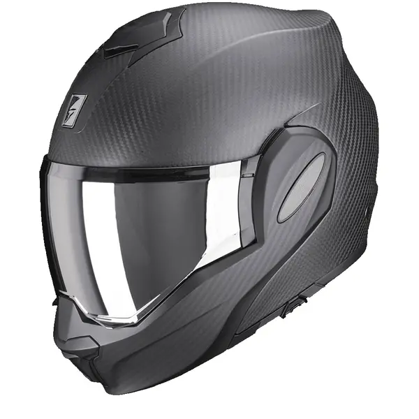 Image of Scorpion Exo-Tech Evo Carbon Solid Matt Black Modular Helmet S