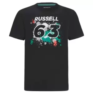 Image of 2022 Mercedes George Russell #63 T-Shirt (Black) - Kids