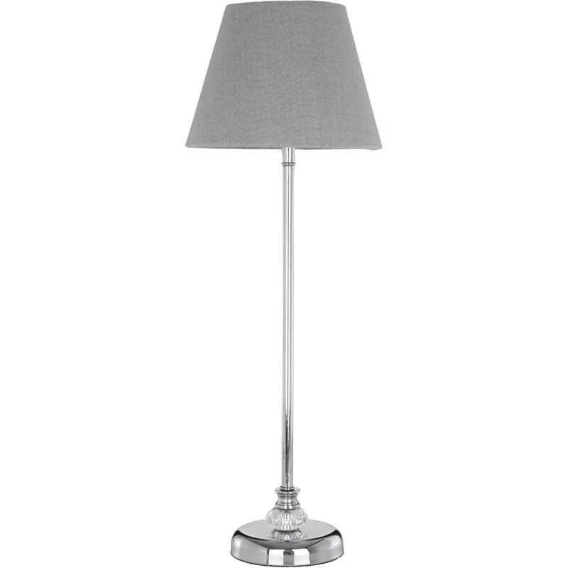 Image of Premier Housewares Interiors by Premier Uri Table Lamp with EU Plug Grey unisex