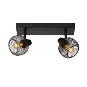 Image of Maren Retro Twin Ceiling Spotlight - 2xE14 - Black