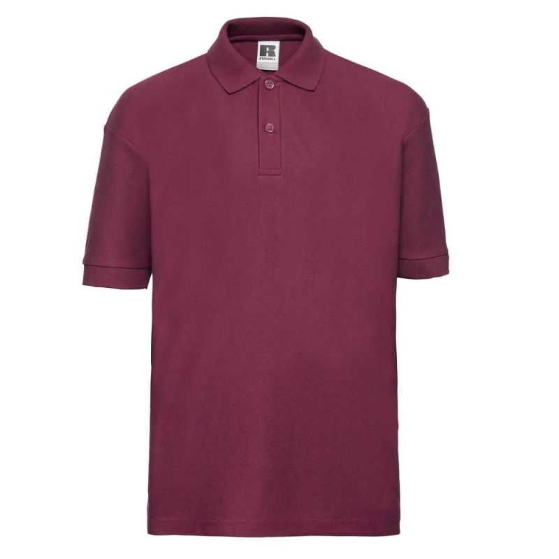 Image of Russell Pique Polo Shirt in Burgundy Size: 3-4 Years Burgundy Unisex 3-4 Years
