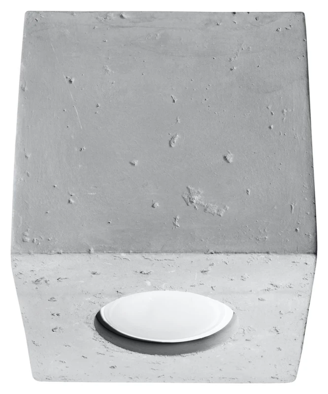 Image of SOLLUX Stylish Grey Concrete Square Loft LED Ceiling Lamp - Best Quality, Professional Seller