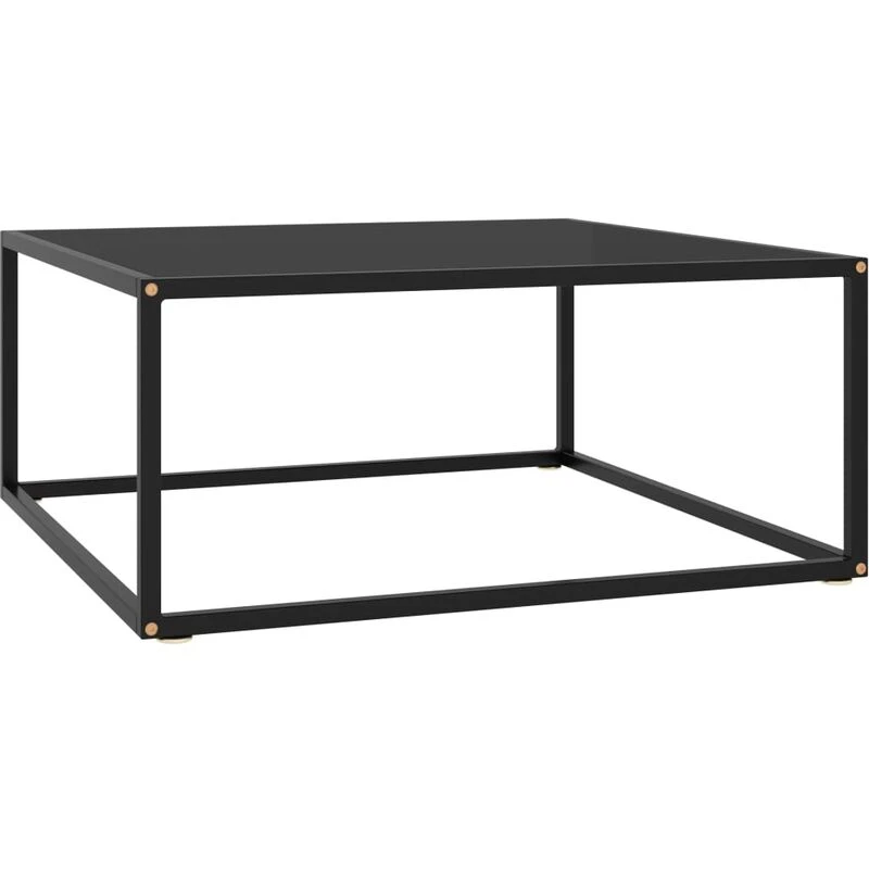 Image of VIDAXL Coffee Table Black with Black Glass 80x80x35cm Vidaxl 8720286058046
