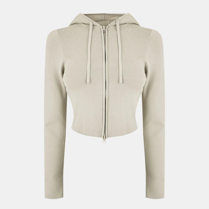 Image of Jack Wills Knitted Zip Hoodie Women Stone female 12 (M)