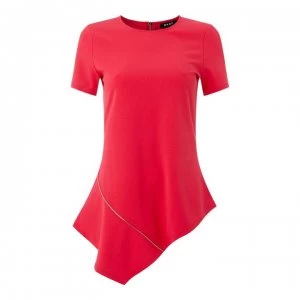 Image of DKNY Asymmetrical Zip Top - Hibiscus